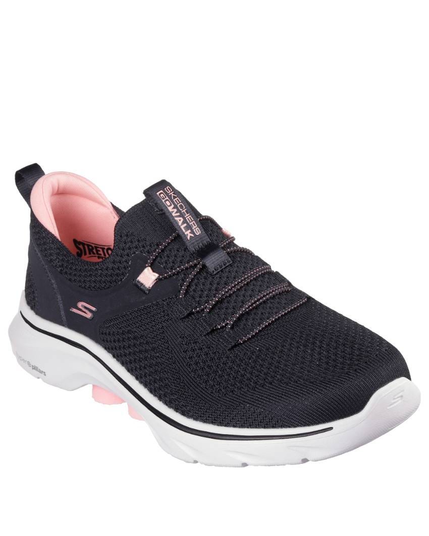 Skechers GOwalk 7 - Abie - BLACK/HOT PINK slider