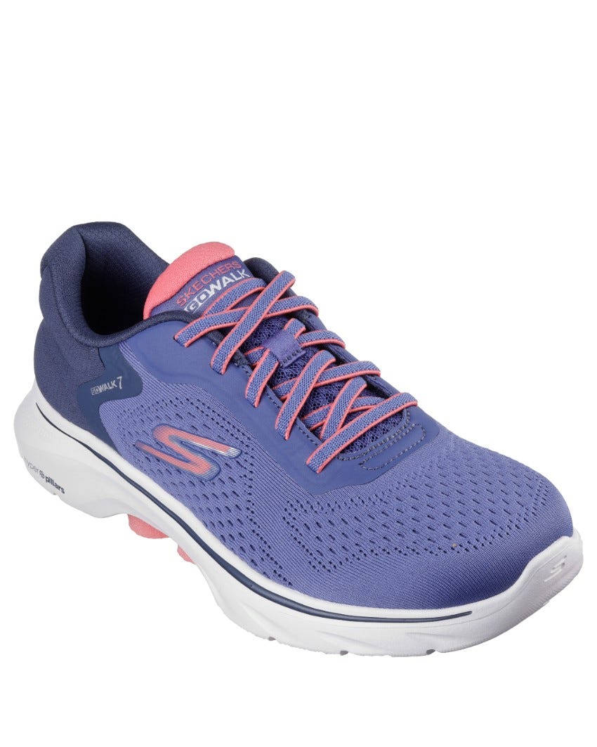 Skechers GOwalk 7 - Cosmic Waves - NAVY/CORAL slider