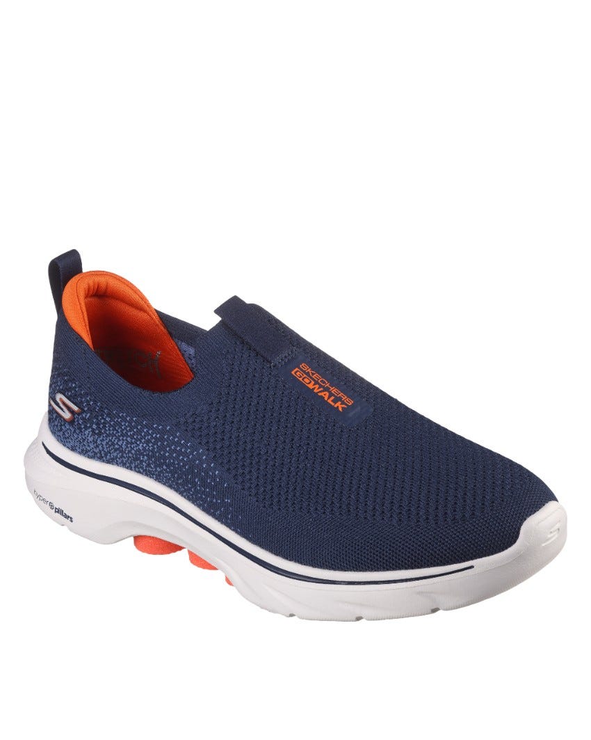 Skechers GOwalk 7 Extra Wide Fit - NAVY/ORANGE slider