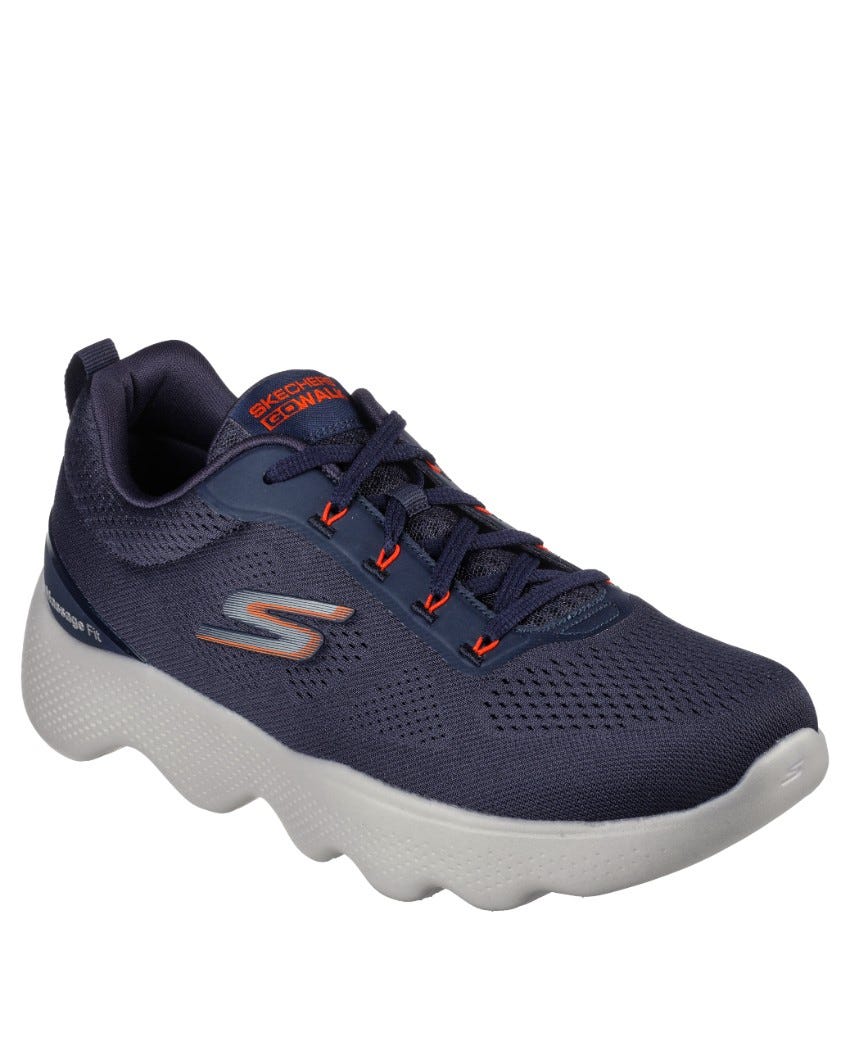 Skechers GOwalk Massage Fit - NAVY/ORANGE