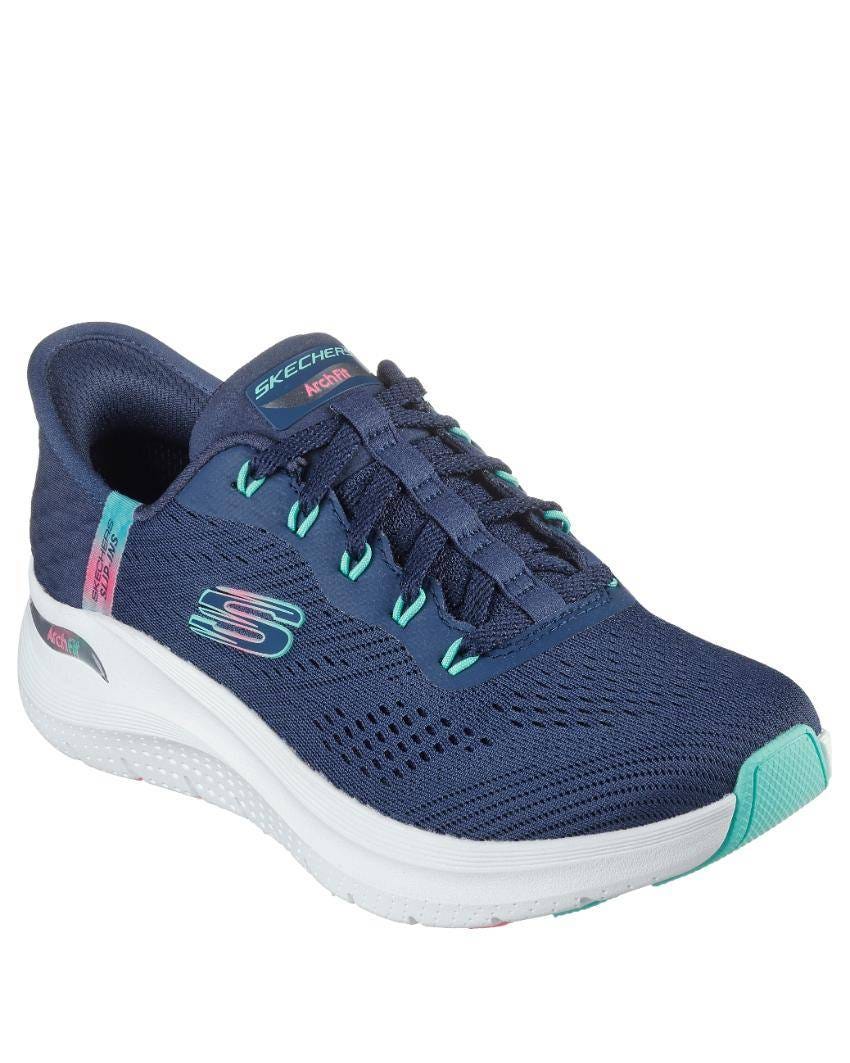 Skechers Slip-Ins: Arch Fit 2.0 - Easy Chic Wide Fit - NAVY TURQUOISE slider