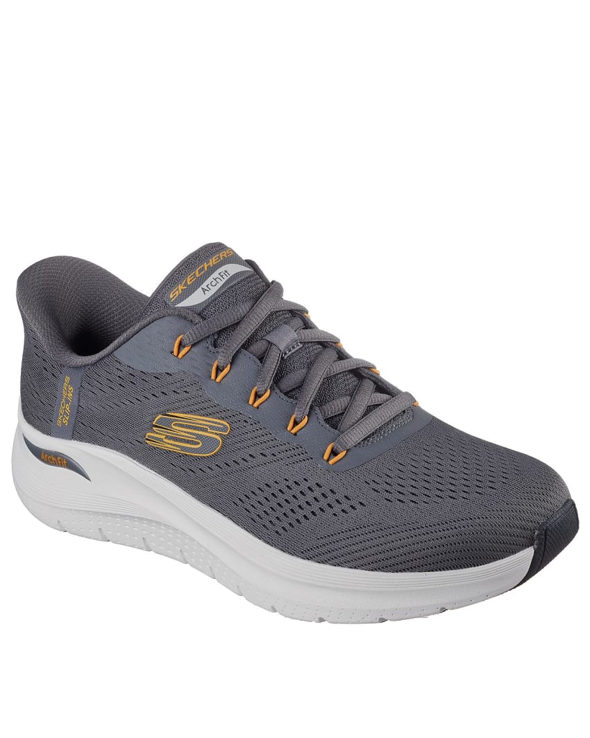 Skechers Slip-Ins: Arch Fit 2.0 - Lestur Extra Wide Fit - CHARCOAL/YELLOW