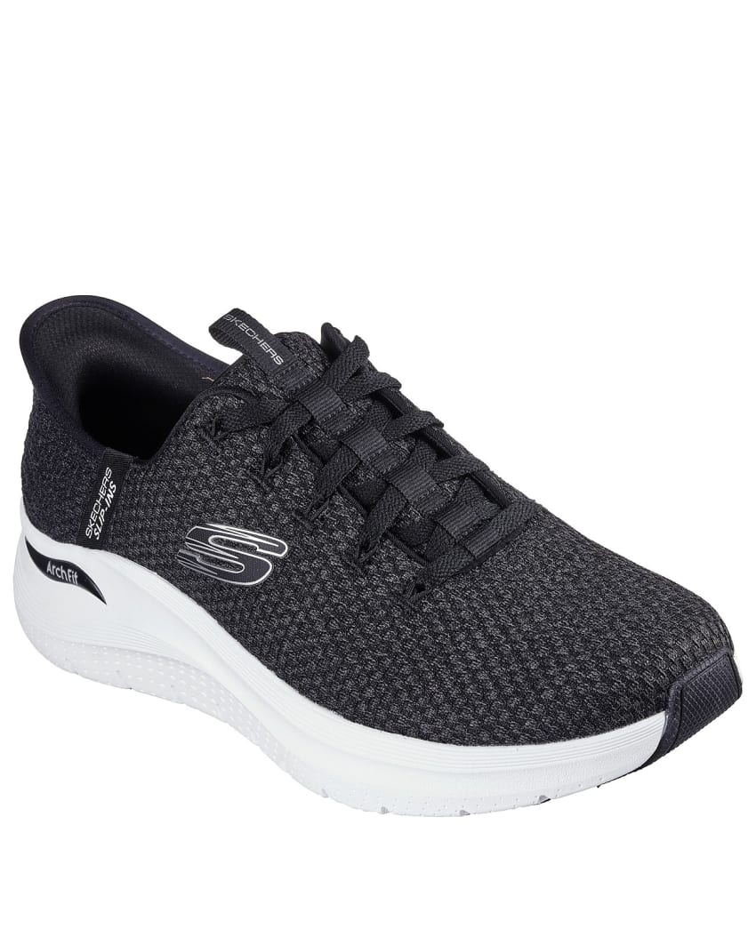 Skechers Slip-Ins: Arch Fit 2.0 - Look Ahead Extra Wide Fit - BLACK/WHITE