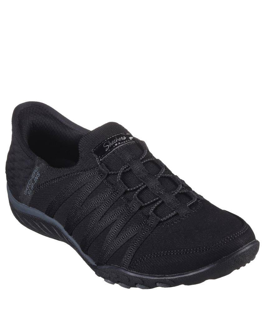 Skechers Slip-Ins: Breathe-Easy - Roll-With-Me Wide Fit - BLACK/BLACK slider