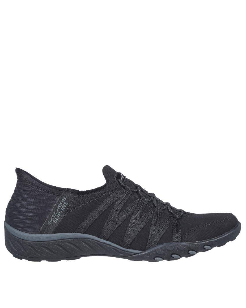 Skechers Slip-Ins: Breathe-Easy - Roll-With-Me Wide Fit - BLACK/BLACK slider