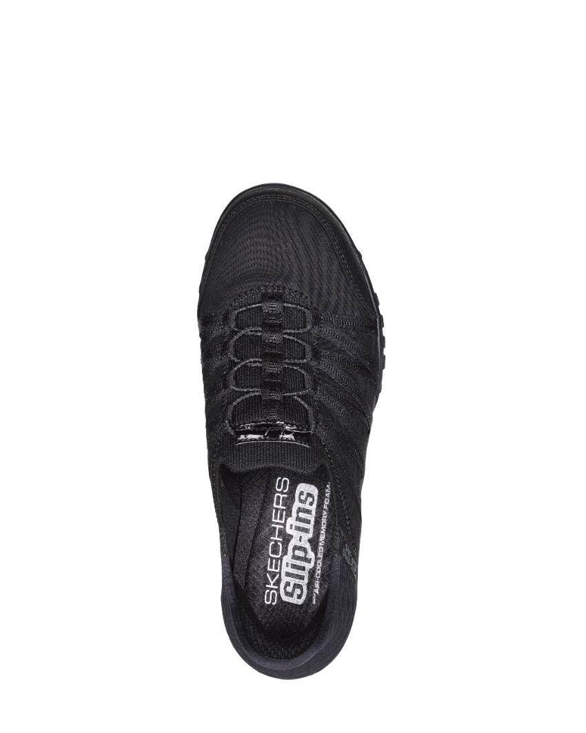 Skechers Slip-Ins: Breathe-Easy - Roll-With-Me Wide Fit - BLACK/BLACK slider