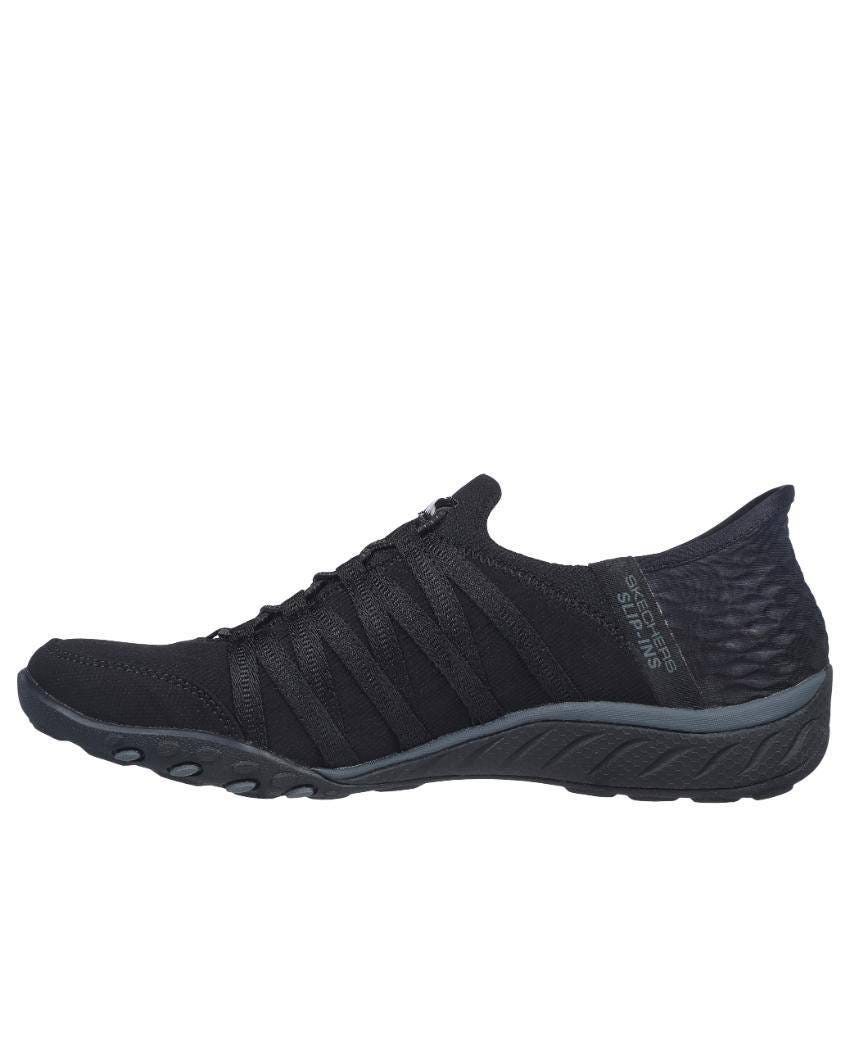 Skechers Slip-Ins: Breathe-Easy - Roll-With-Me Wide Fit - BLACK/BLACK slider