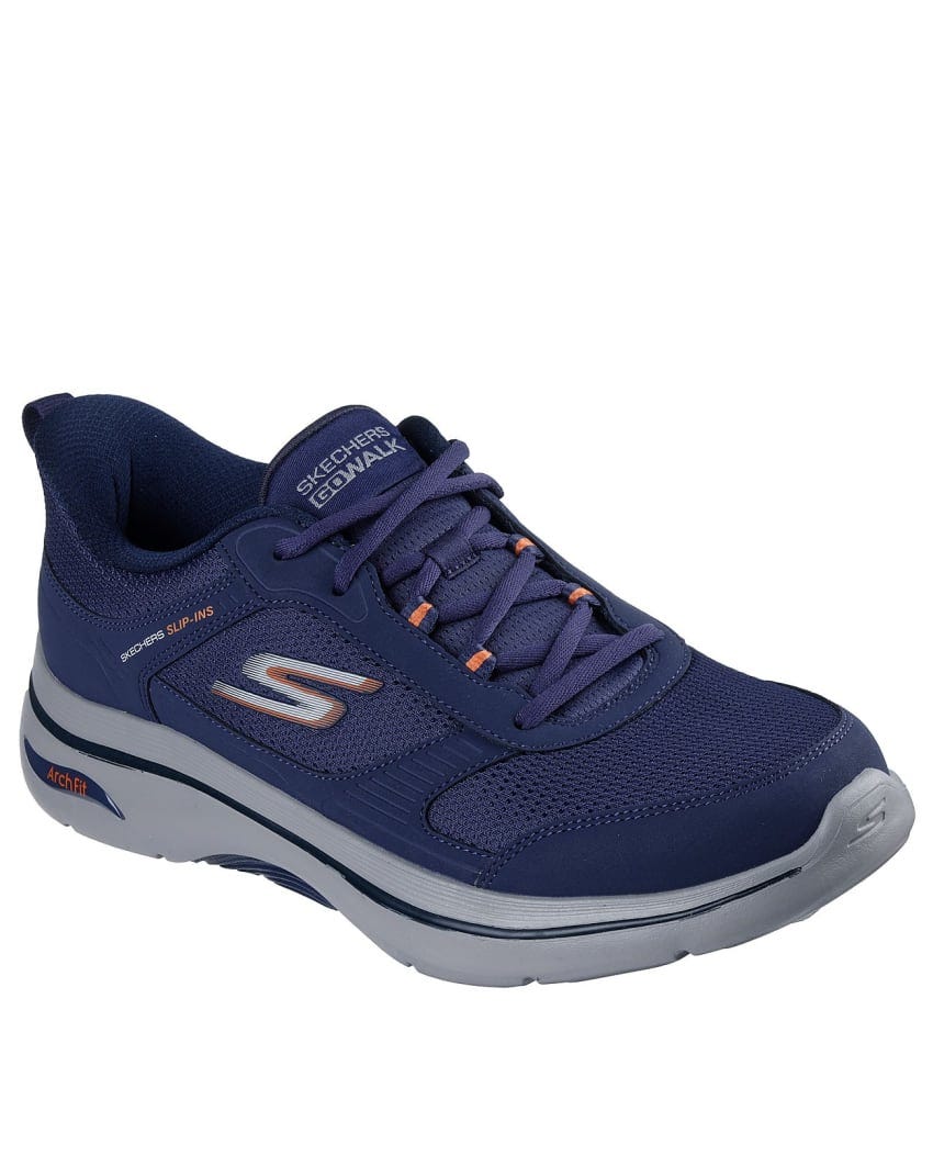Skechers Slip Ins: GO Walk Arch Fit 2.0 - Seared - NAVY/ORANGE