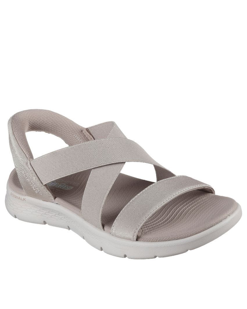 Skechers Slip-Ins: GO Walk Flex Sandal - Glimmer Wide Fit - TAUPE/SILVER slider