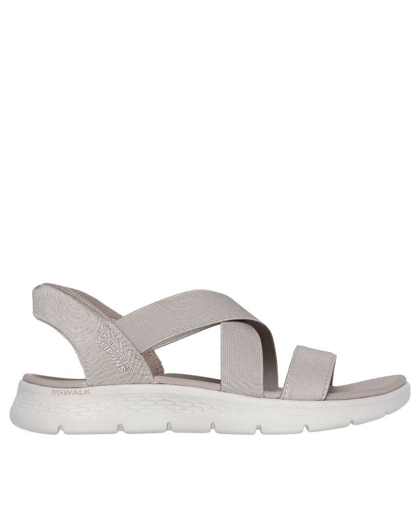 Skechers Slip-Ins: GO Walk Flex Sandal - Glimmer Wide Fit - TAUPE/SILVER slider
