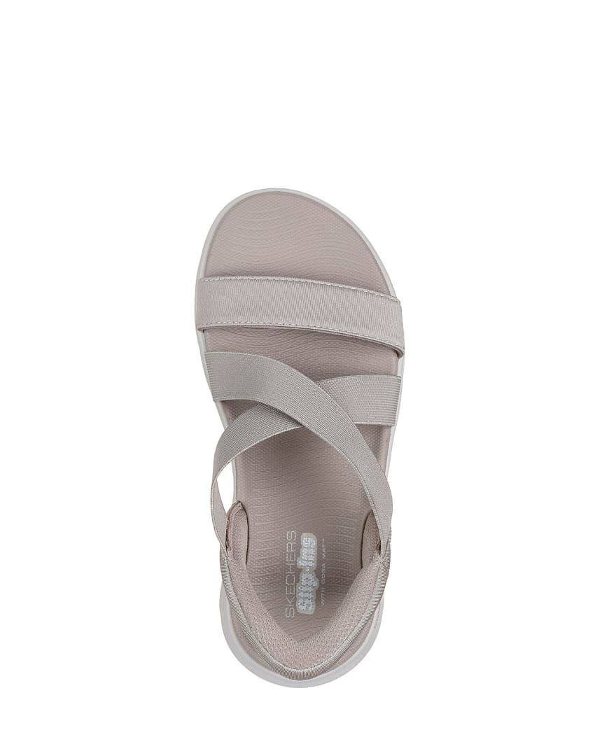 Skechers Slip-Ins: GO Walk Flex Sandal - Glimmer Wide Fit - TAUPE/SILVER slider