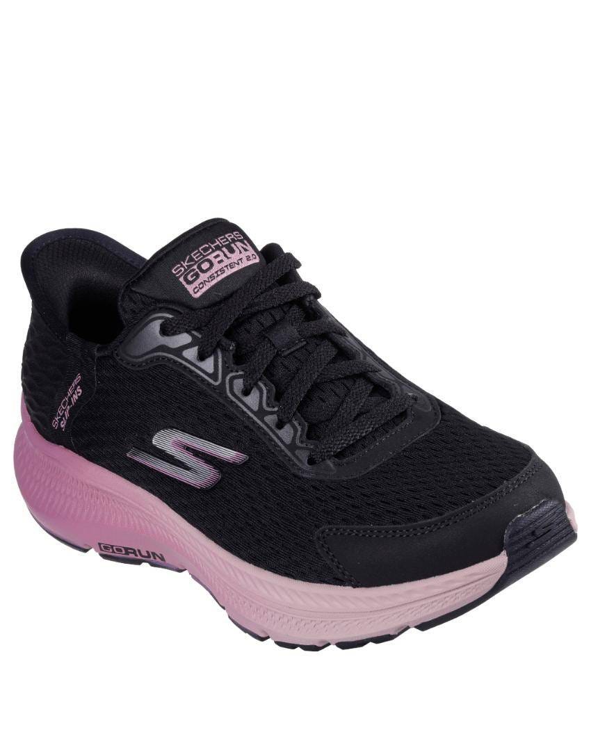 Skechers Slip-Ins: GOrun Consistent 2.0 - Cameroon - BLACK/MAUVE slider