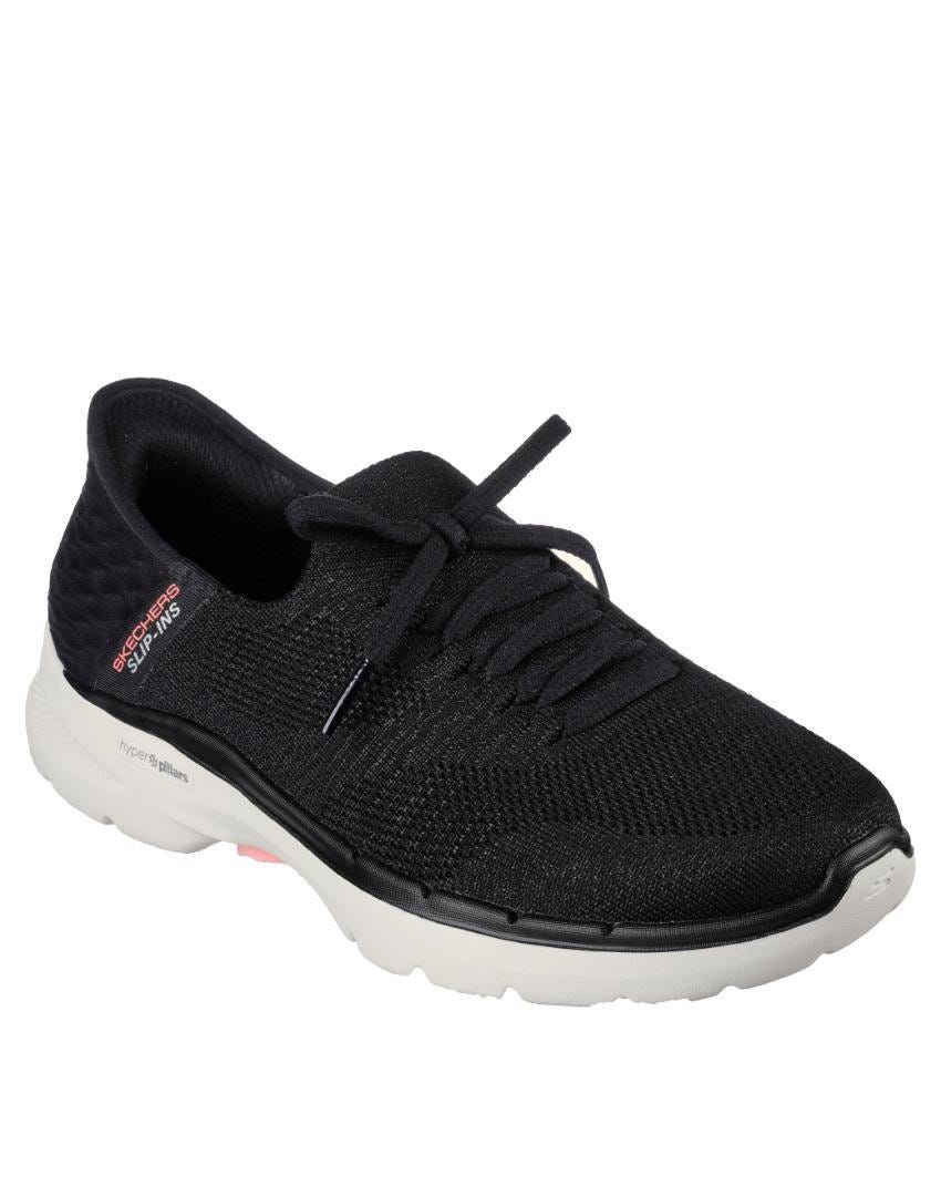 Skechers Slip-Ins: GOwalk 6 - Lovely Day - BLACK/HOT PINK slider