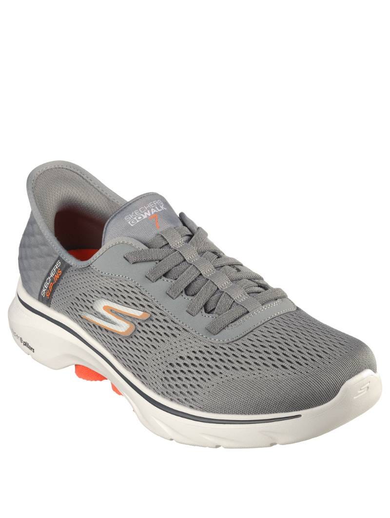 Skechers Slip-Ins: GOwalk 7 - Free Hand 2 - GREY/ORANGE slider