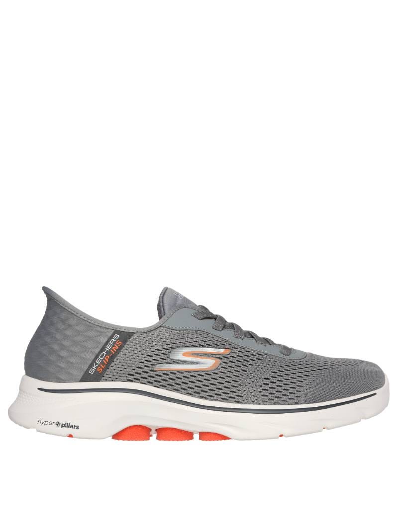 Skechers Slip-Ins: GOwalk 7 - Free Hand 2 - GREY/ORANGE slider