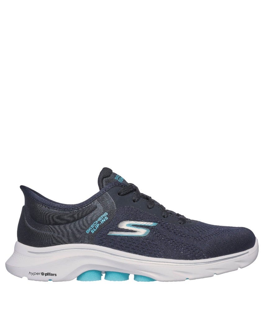 Skechers Slip-Ins: GOwalk 7 - Valin - BLACK/AQUA slider