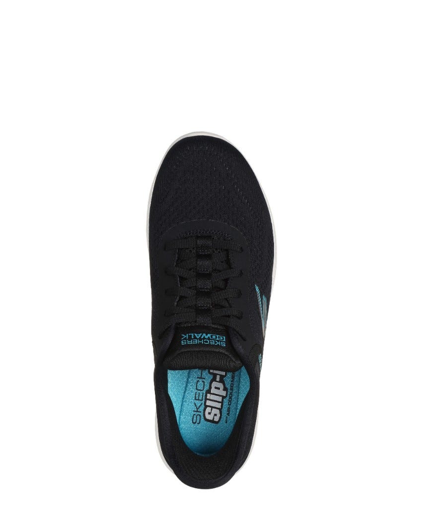 Skechers Slip-Ins: GOwalk 7 - Valin - BLACK/AQUA slider