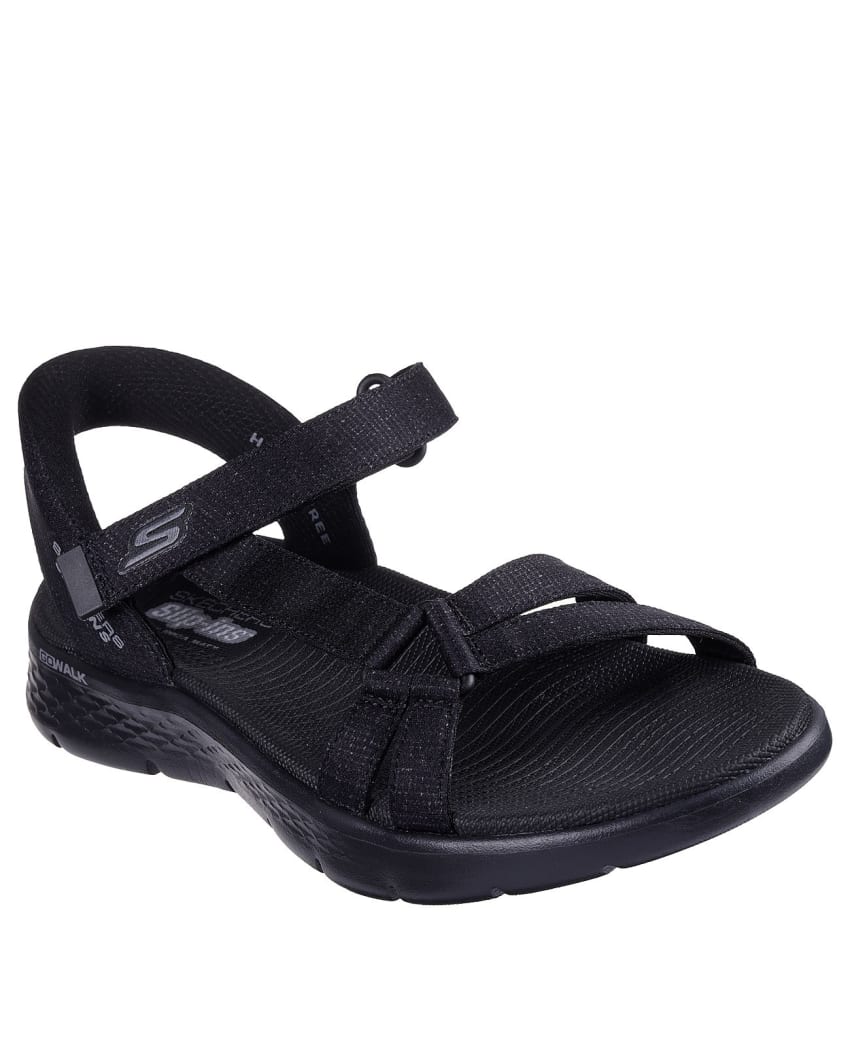 Skechers Slip-Ins: GO Walk Flex Sandal - Illuminate Wide Fit - BLACK