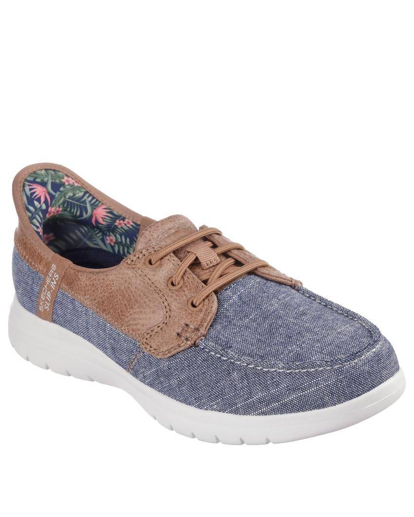 Skechers Slip-Ins: On-The-Go Flex - Coastal Sky - NAVY WHITE slider