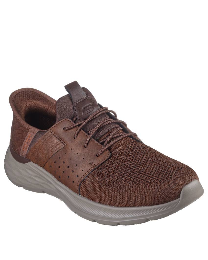 Skechers Slip-Ins Relaxed Fit: Garner - Newick - DARK BROWN / SYNTHETIC slider