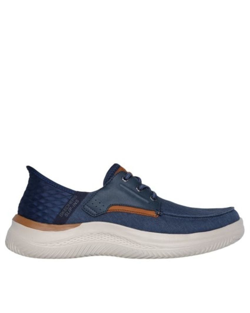 Skechers Slip-Ins Relaxed Fit: Hasting - Niko - NAVY/SILVER slider