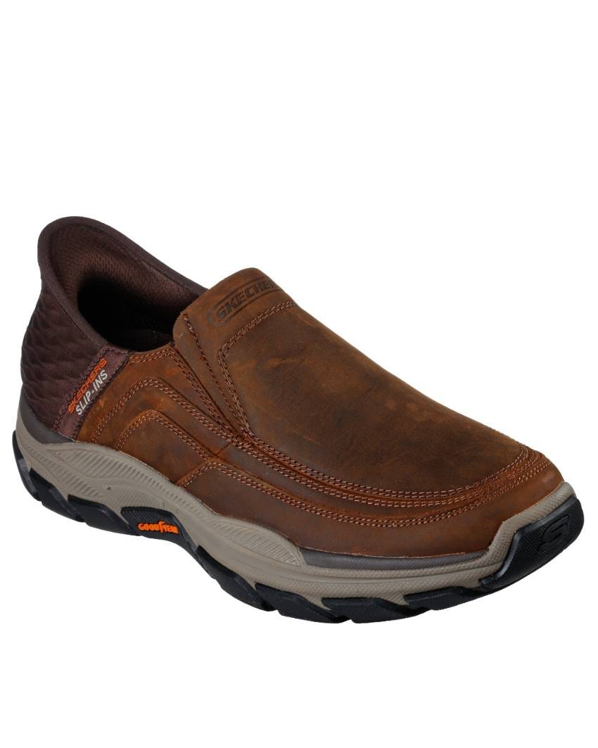 Skechers Slip-Ins Relaxed Fit: Respected - Elgin Extra Wide Fit - DARK BROWN slider