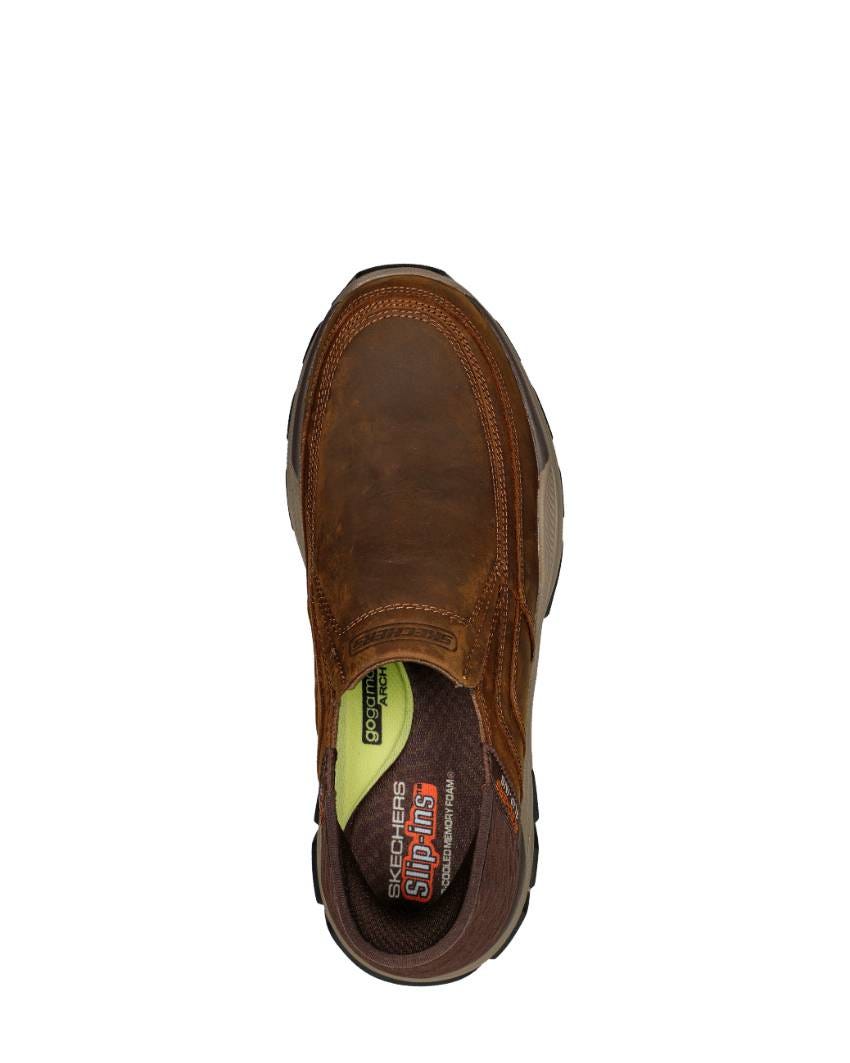 Skechers Slip-Ins Relaxed Fit: Respected - Elgin Extra Wide Fit - DARK BROWN slider