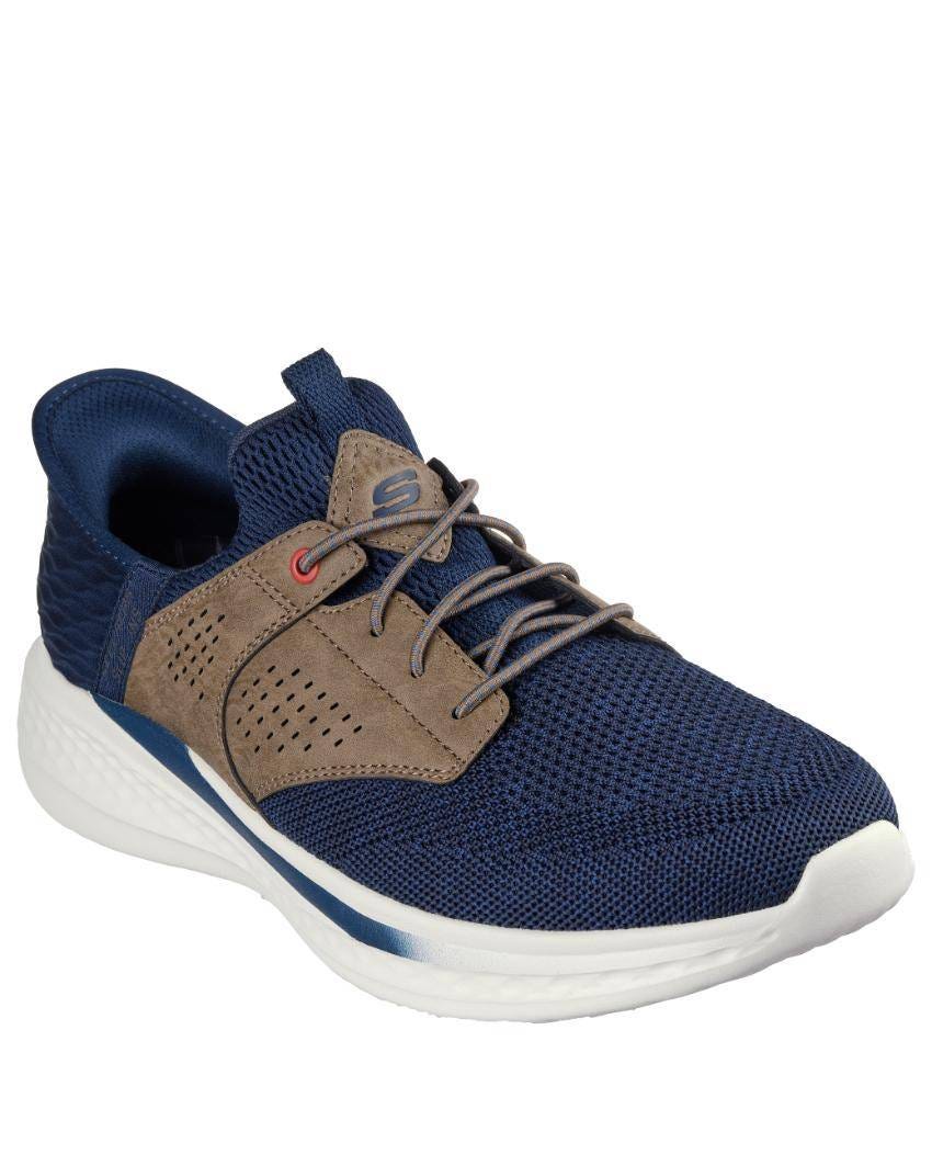 Skechers Slip-Ins Relaxed Fit: Slade - Caster - NAVY/NATURAL slider