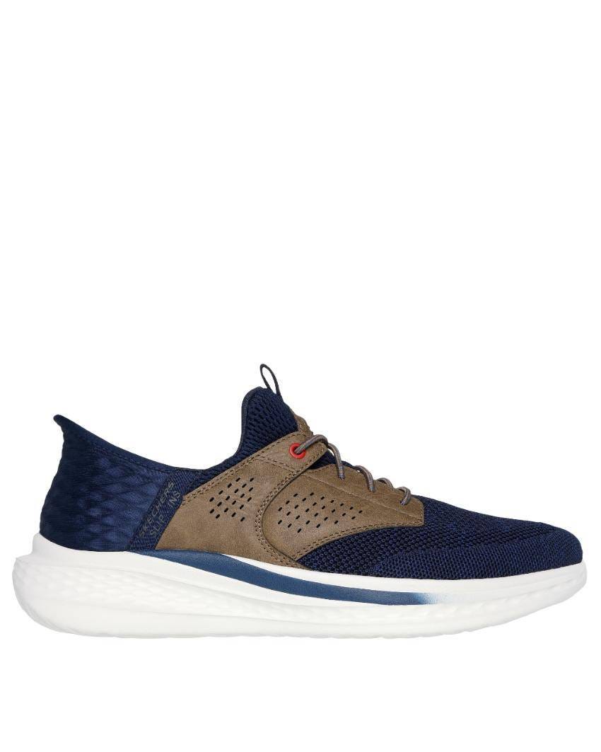 Skechers Slip-Ins Relaxed Fit: Slade - Caster - NAVY/NATURAL slider