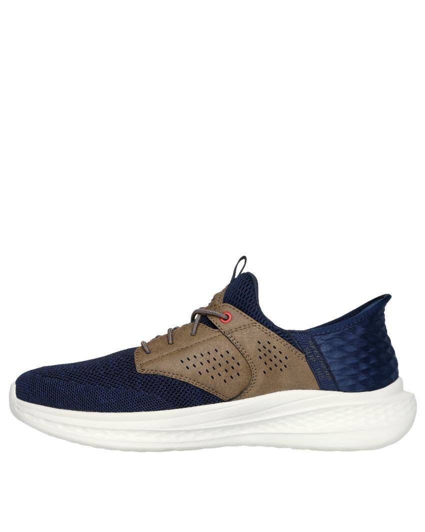 Skechers Slip-Ins Relaxed Fit: Slade - Caster - NAVY/NATURAL slider