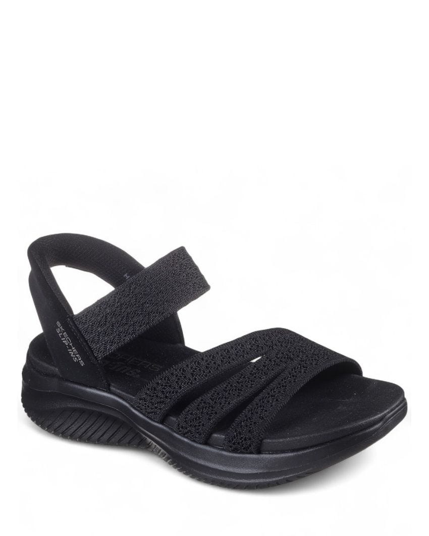 Skechers Slip-Ins: Ultra Flex 3.0 Sandal - Pretty Combo Wide Fit - BLACK/BLACK