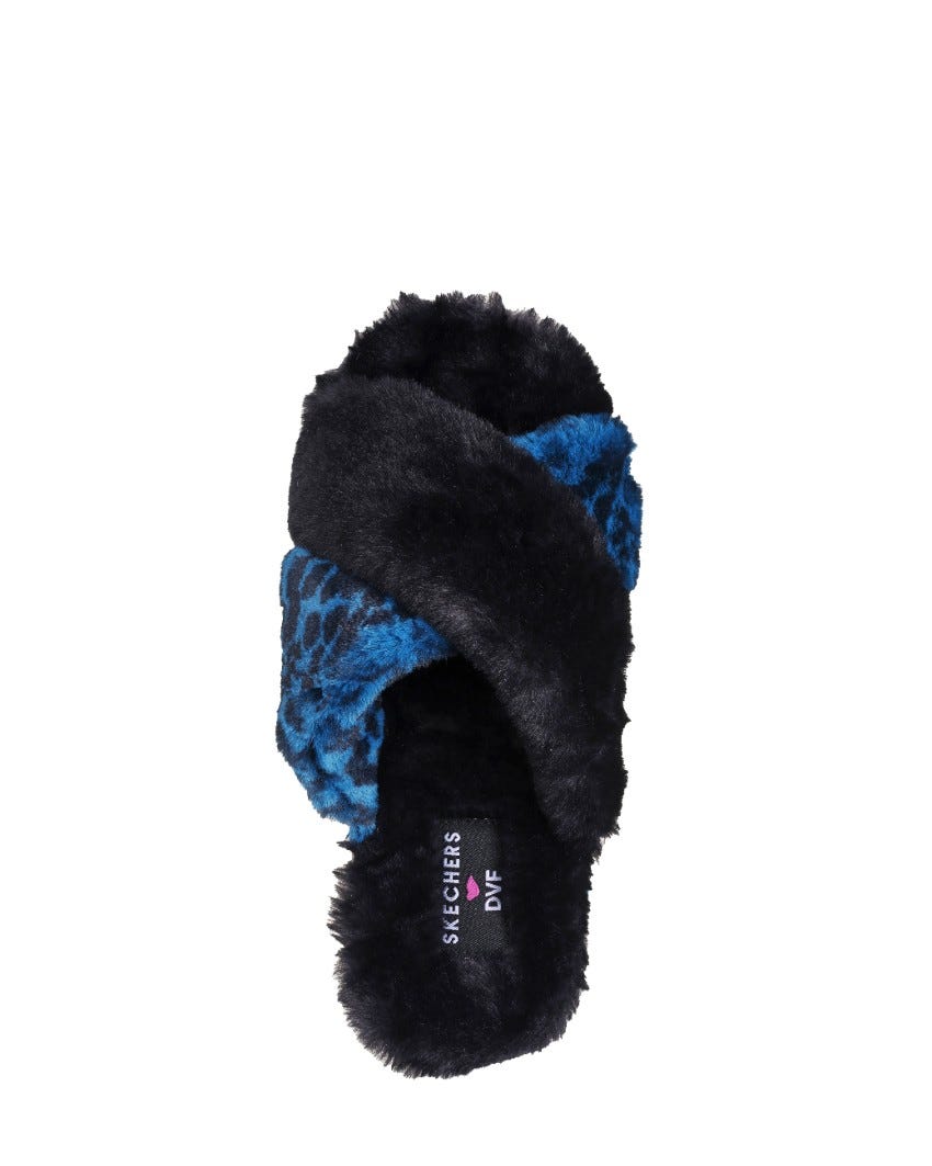 Skechers X Diane Von Furstenberg: Cozy Slide - Stay All Day - BLACK/TEAL slider