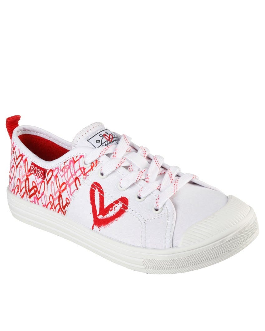 Skechers X JGoldcrown: BOBS B Cool - All Corazon - WHITE/RED/PINK slider