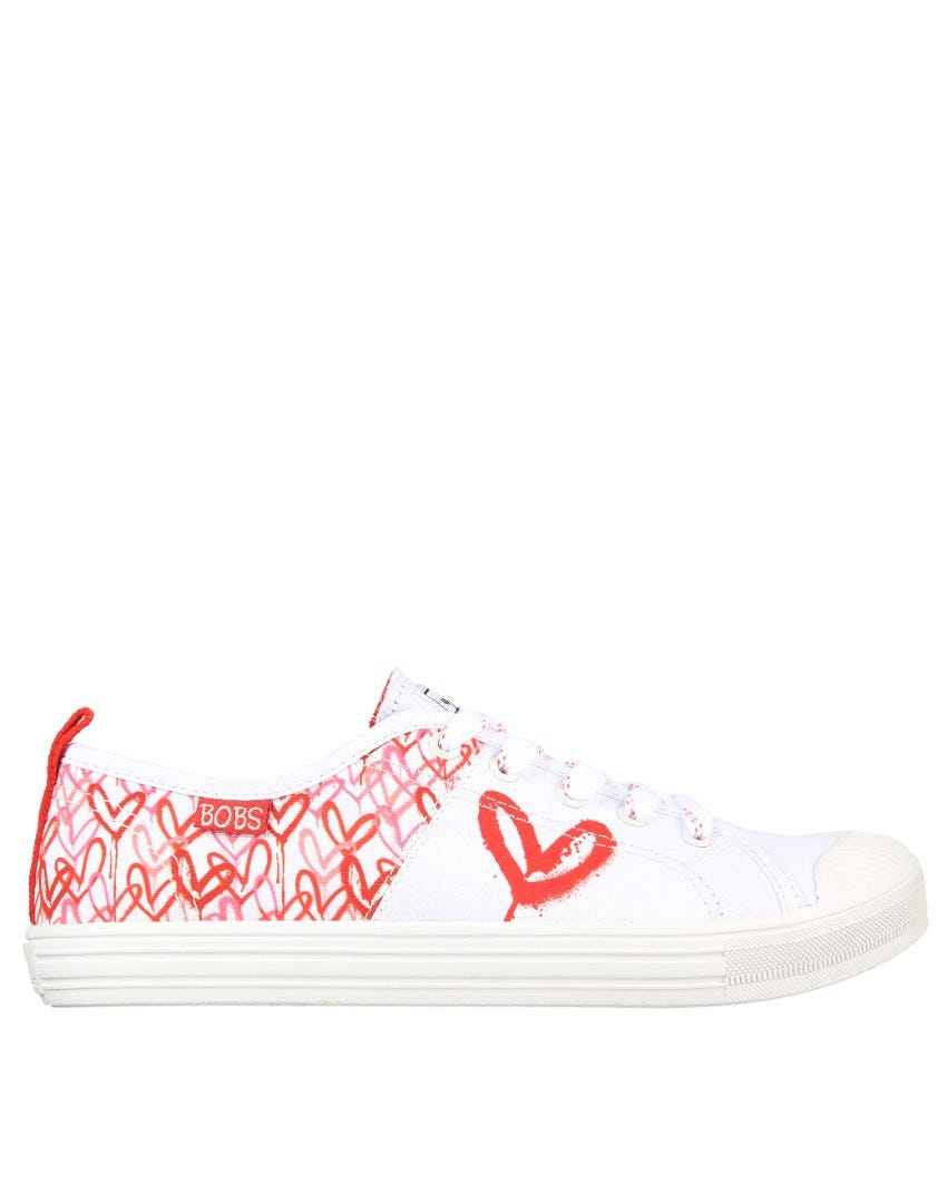 Skechers X JGoldcrown: BOBS B Cool - All Corazon - WHITE/RED/PINK slider