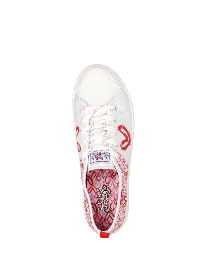 Skechers X JGoldcrown: BOBS B Cool - All Corazon - WHITE/RED/PINK slider