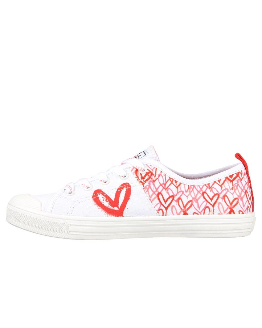 Skechers X JGoldcrown: BOBS B Cool - All Corazon - WHITE/RED/PINK slider