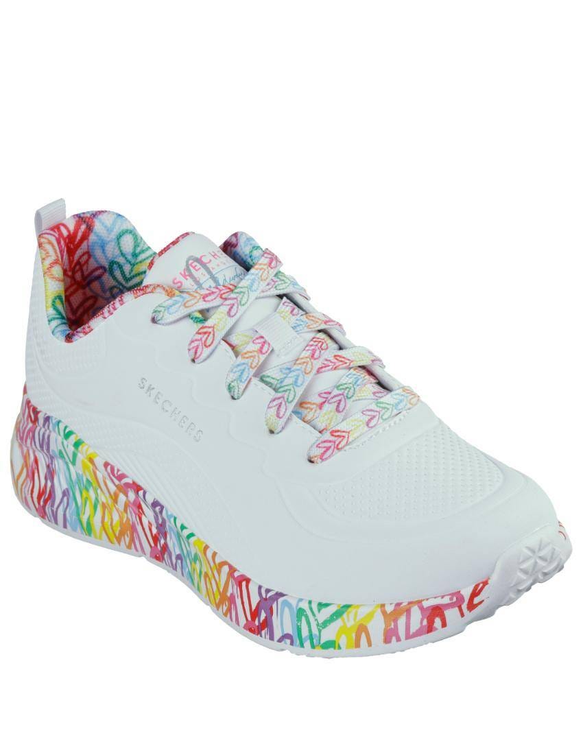 Skechers X JGoldcrown: Uno Lite - Exuberant Hearts - WHITE/MULTI slider