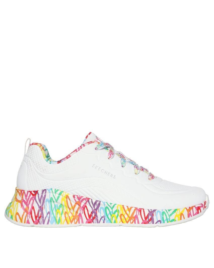 Skechers X JGoldcrown: Uno Lite - Exuberant Hearts - WHITE/MULTI slider