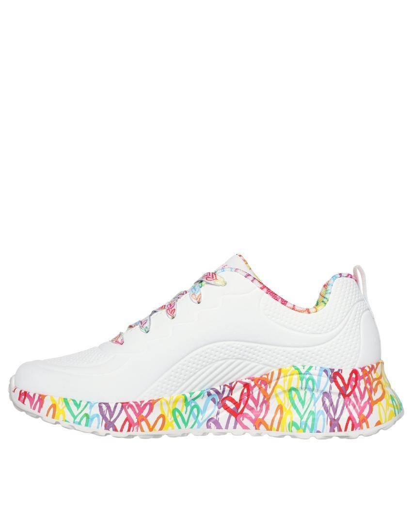 Skechers X JGoldcrown: Uno Lite - Exuberant Hearts - WHITE/MULTI slider