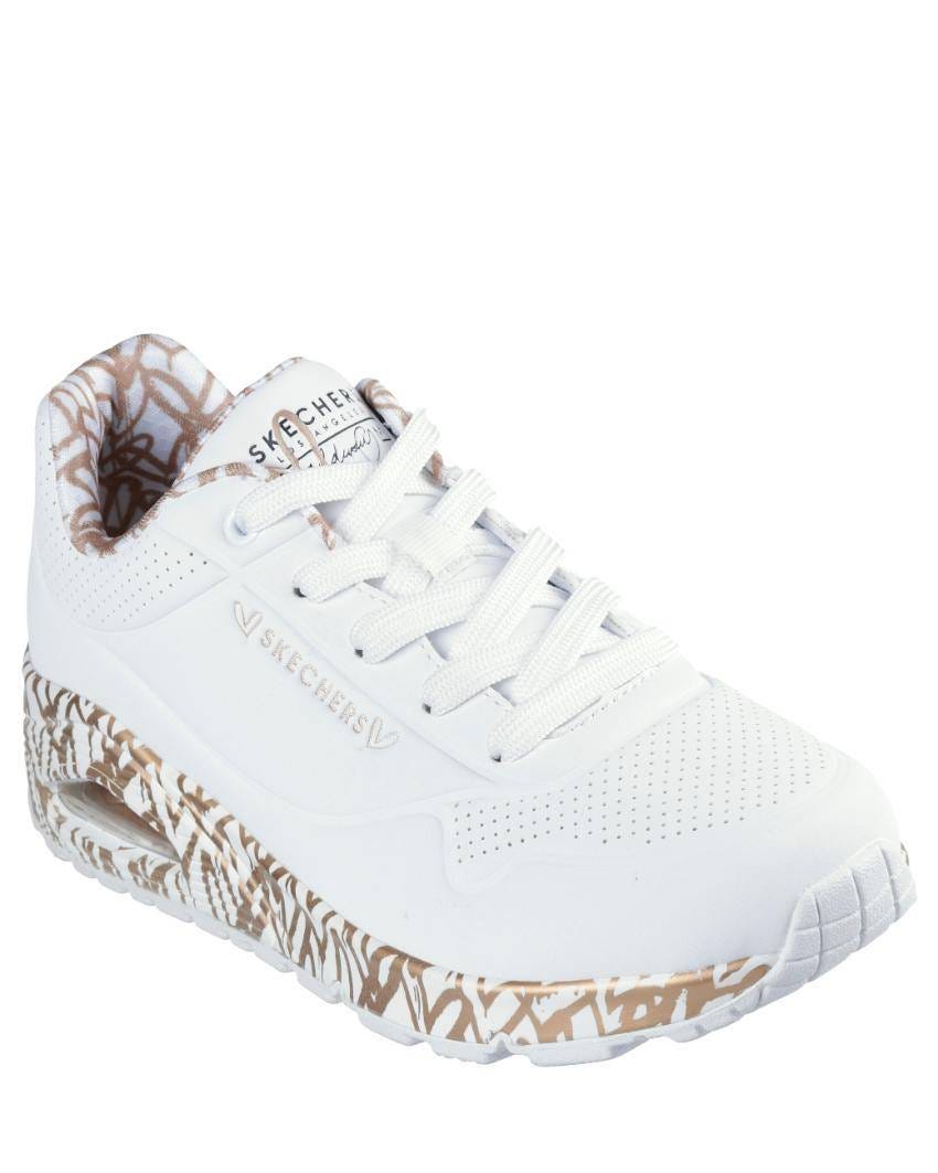 Skechers X JGoldcrown: Uno - Loving Love - WHITE/ROSE GOLD