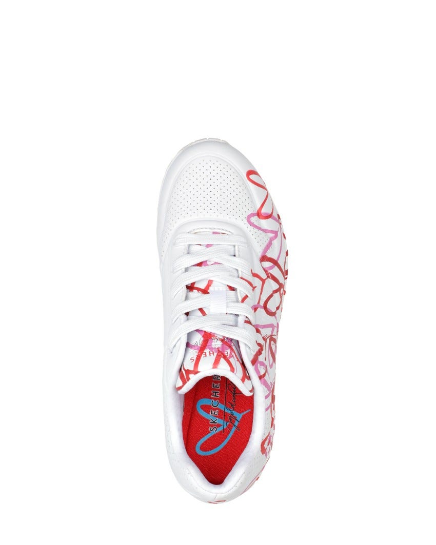 Skechers X JGoldcrown: Uno - Spread The Love - WHITE RED PINK slider