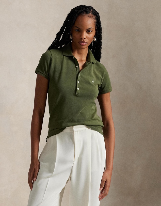 Slim Fit Stretch Polo Shirt - ICONIC EXCLUSIVE - Thermal Green