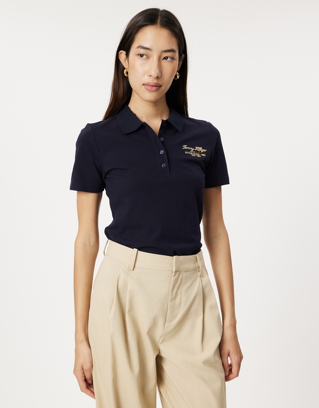 Slim Script Logo Polo Shirt - Desert Sky