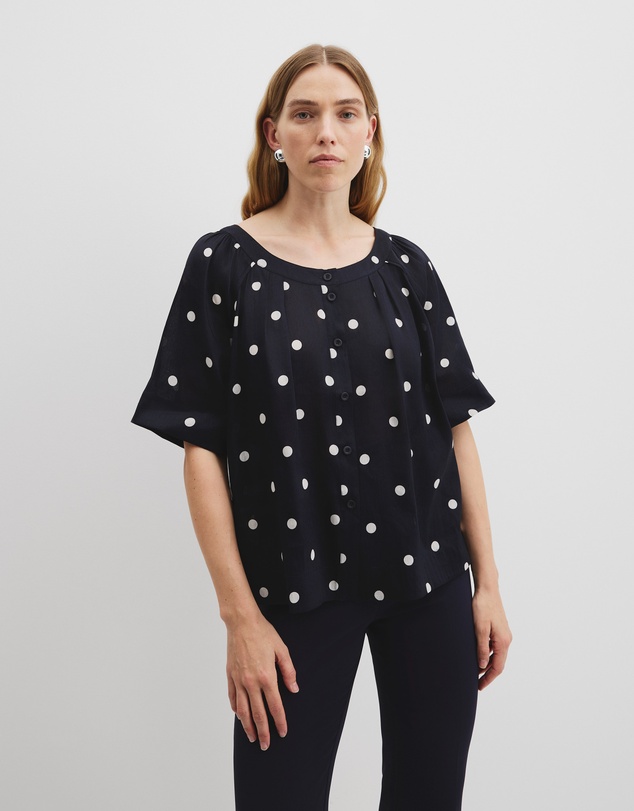 Spot Print Soft Blouse - Twilight Spot