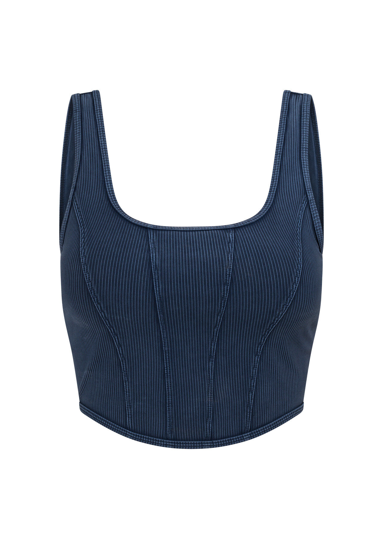 Stride Washed Rib Tank Bra Combo - Washed Pale Indigo slider