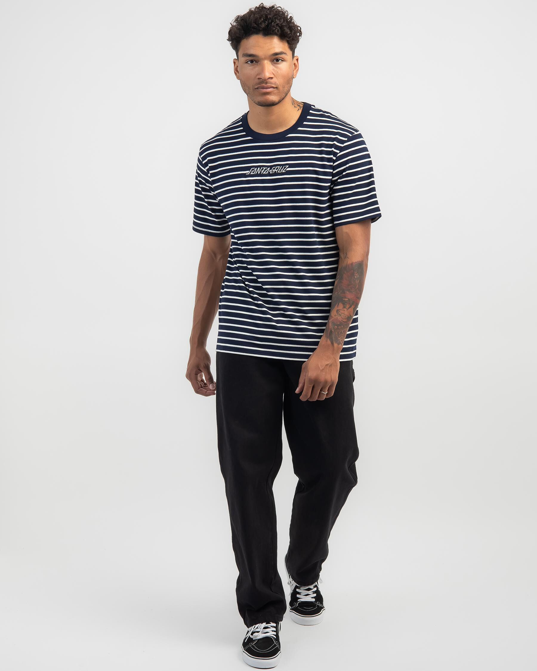 Strip Stripe T-Shirt - Navy slider