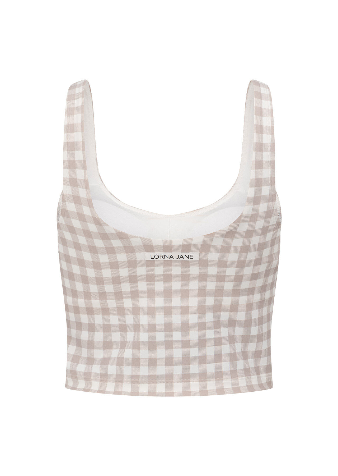 Sweet Gingham Bra Tank Combo - Latte Ranch Gingham Print slider