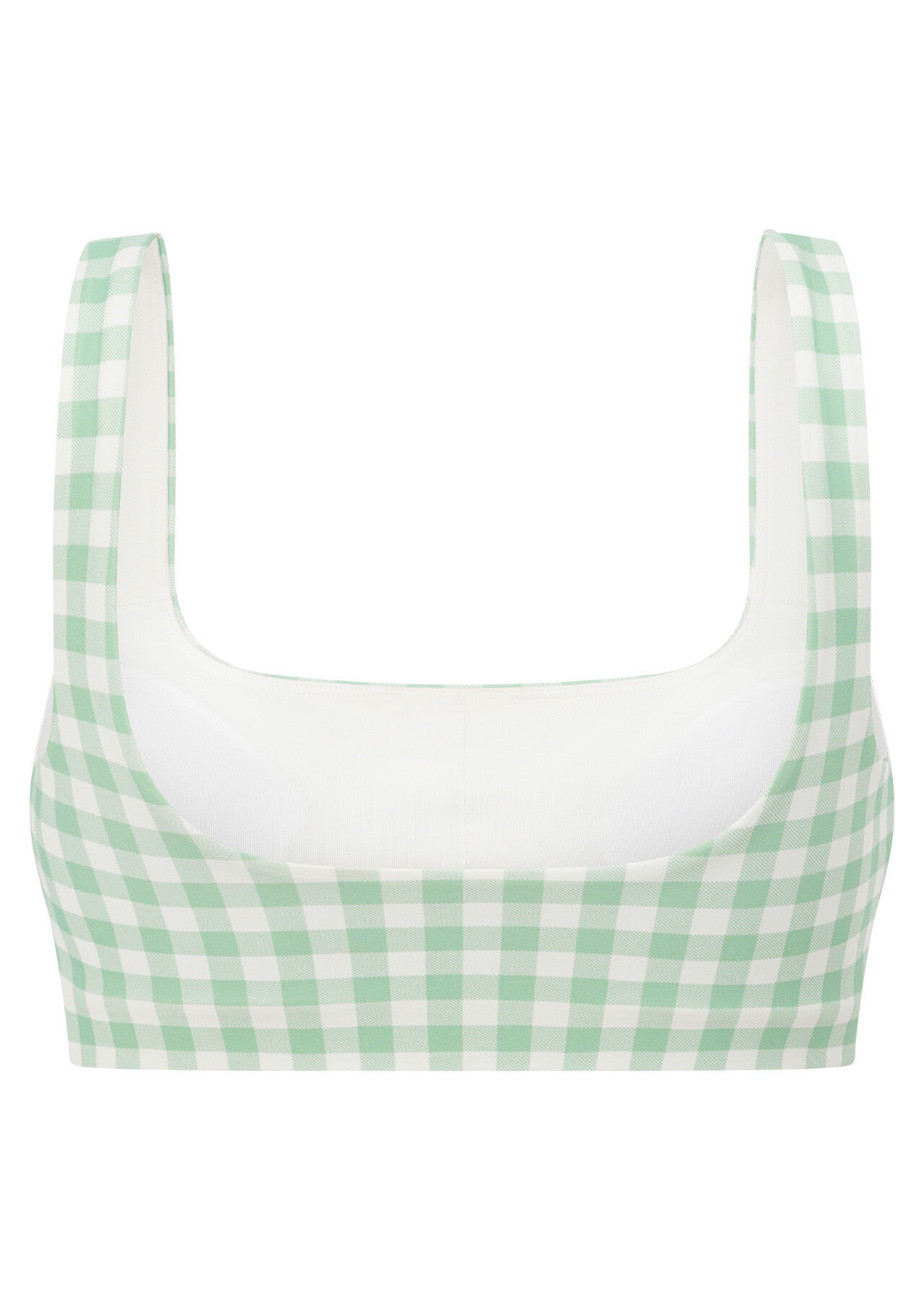 Sweet Gingham Sports Bra - Soft Mint Ranch Gingham Print slider