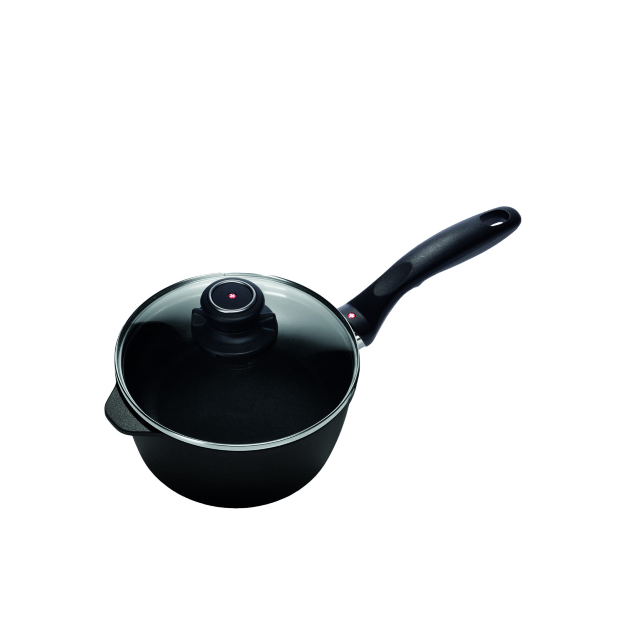 Swiss Diamond Induction XD Non Stick Saucepan with Vented Glass Lid 18cm - 2L - Black