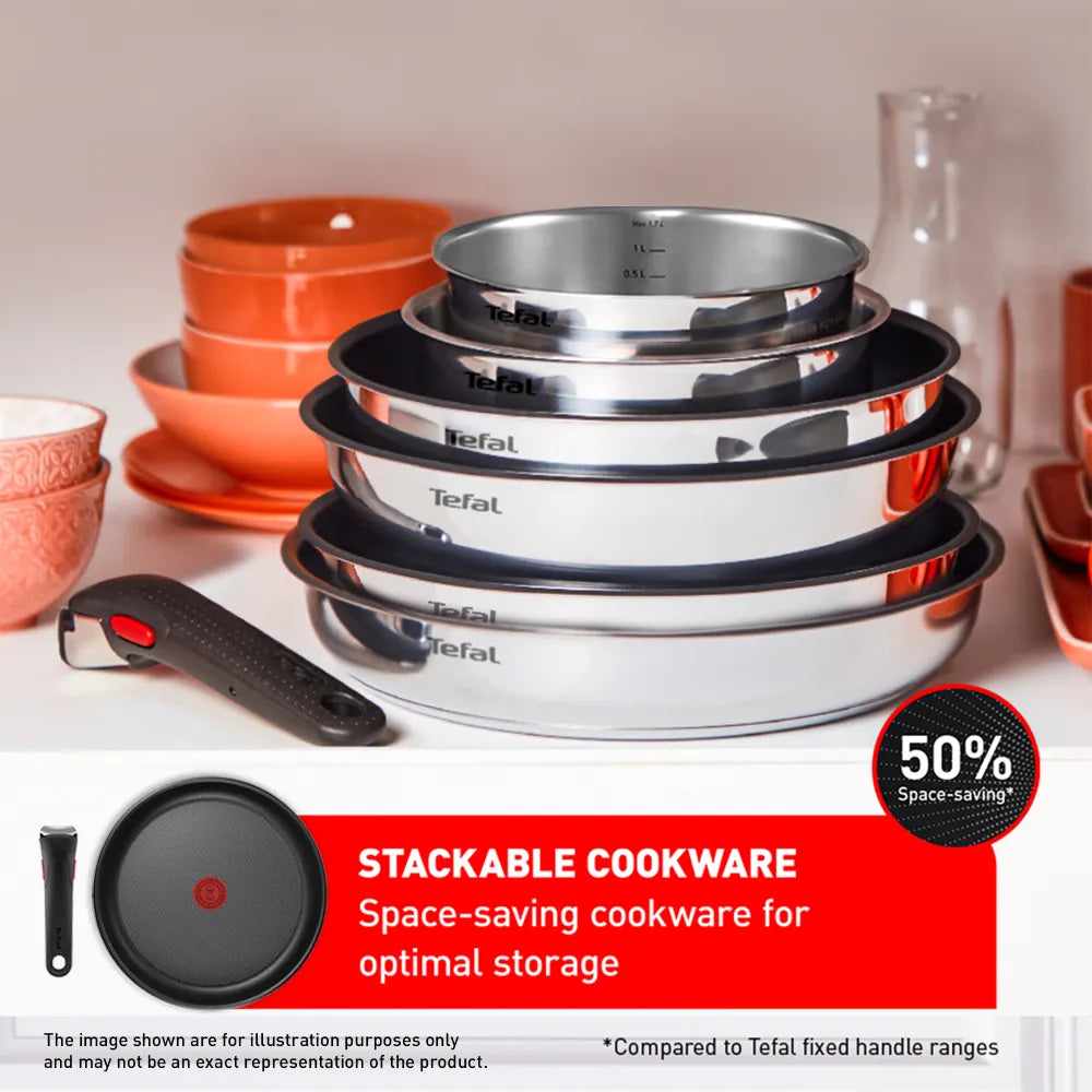 Tefal Ingenio Cook Eat Stackable Non-Stick Cookware 15pc Set slider